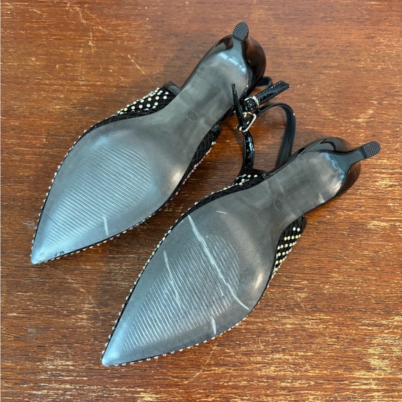 Pointed Toe Slingback Slip-on Rhinestones Heels - Picture 4 of 9